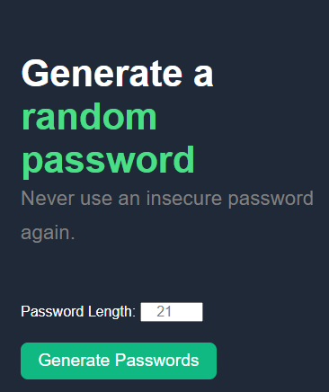 Password Generator app