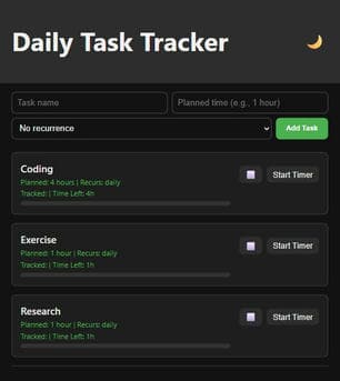 Daily Task Tracker app